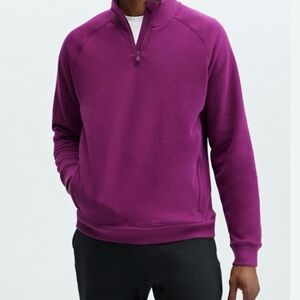 Fabletics Go-To Quarter Zip Pullover Men’s Large Purple Athletic Sweater